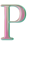 Iridescent uppercase alphabet letters png