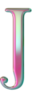 iridescente maiuscolo alfabeto lettere png