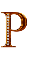 d'or bijou alphabet majuscule png