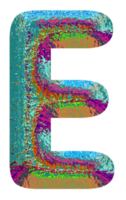 Holographic uppercase letters alphabet png