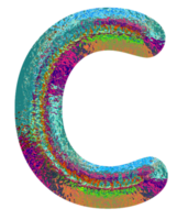Holographic uppercase letters alphabet png