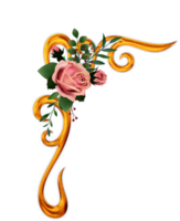 Golden corner with roses png