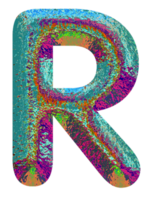 Holographic uppercase letters alphabet png