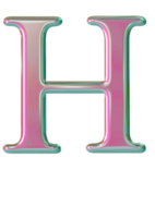 Iridescent uppercase alphabet letters png