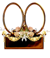 Gold floral frame png