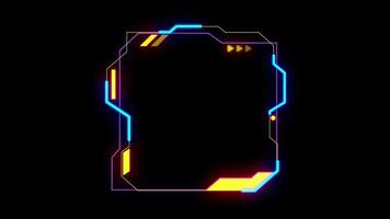 Abstract hi-tech HUD sci-fi display interface frame digital technology element on black background video