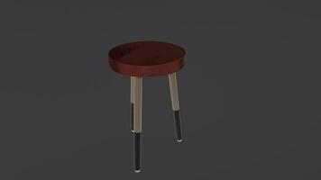 Wooden Stool Isolated On Background video