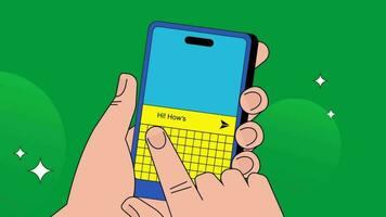 Mobile Phone Texting Message Animation video