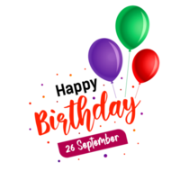 Happy Birthday, September 26, Happy Birthday Png, Happy birthday wishes png