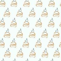 Vector cute seamless vector pattern with food background abstract wrapping wallpaper