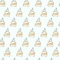 Vector cute seamless vector pattern with food background abstract wrapping wallpaper