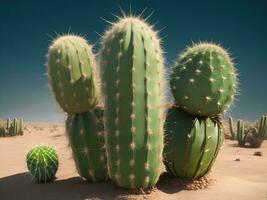 AI Generative cactus in the desert photo