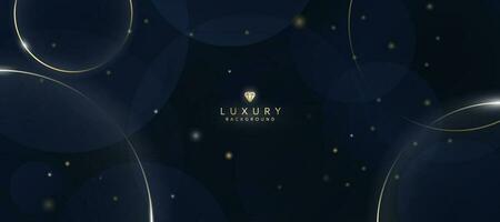 Luxurious dark blue background with sparkling gold and glitter. modern elegant abstract background vector