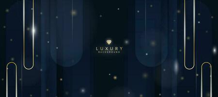 Luxurious dark blue background with sparkling gold and glitter. modern elegant abstract background vector