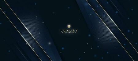 Luxurious dark blue background with sparkling gold and glitter. modern elegant abstract background vector