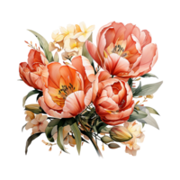 tulipe fleur, tulipe fleur aquarelle, aquarelle tulipe png, transparent arrière-plan, ai généré png