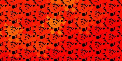 Dark orange vector pattern with coronavirus elements.