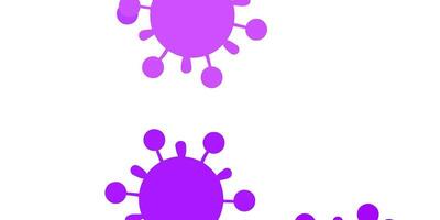 patrón de vector púrpura claro con elementos de coronavirus.