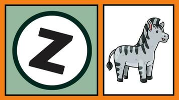 letra z. alfabeto aprendizaje para niños animado alfabeto niños dibujos animados video. video