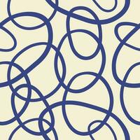 Abstract seamless pattern with blue circles and rings on a beige background. Vector illustration for textile, wrapping paper, packaging, print