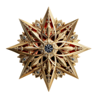 Star png, Star metallisch png, Star mit transparent Hintergrund, ai generiert png