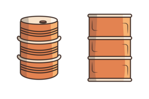 Oil Barrel Collection illustration. Industry working object icon concept. Oil barrel container for liquid chemical products oil, fuel and gasoline design. png