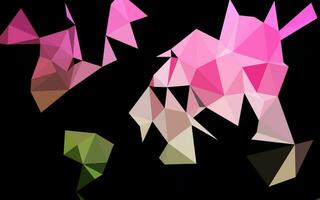 cubierta poligonal abstracta vectorial verde y rosa claro. vector
