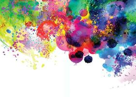 vector abstract background with a colourful watercolour splatter design