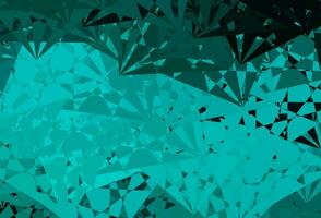 Dark Green vector background with random forms.