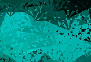 Dark Green vector background with random forms.