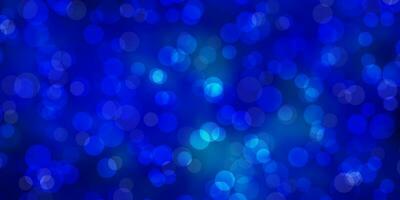 Dark BLUE vector background with circles.