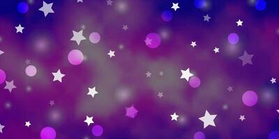 Light Pink, Blue vector texture with circles, stars.