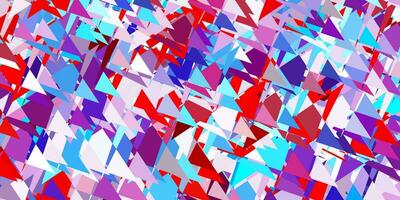 Light blue, red vector background with polygonal forms.