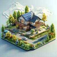 isometric architecture eco sustainable environment generative AI. photo