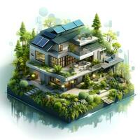 isometric architecture eco sustainable environment generative AI. photo