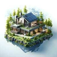 isometric architecture eco sustainable environment generative AI. photo