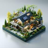 isometric architecture eco sustainable environment generative AI. photo