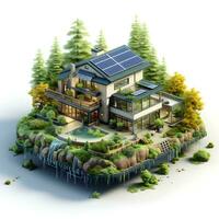 isometric architecture eco sustainable environment generative AI. photo