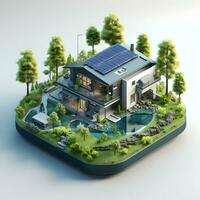 isometric architecture eco sustainable environment generative AI. photo