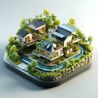 isometric architecture eco sustainable environment generative AI. photo