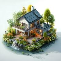 isometric architecture eco sustainable environment generative AI. photo