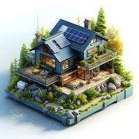 isometric architecture eco sustainable environment generative AI. photo