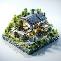 isometric architecture eco sustainable environment generative AI. photo