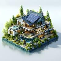 isometric architecture eco sustainable environment generative AI. photo