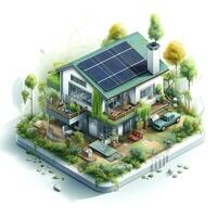 isometric architecture eco sustainable environment generative AI. photo