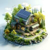 isometric architecture eco sustainable environment generative AI. photo