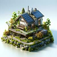 isometric architecture eco sustainable environment generative AI. photo