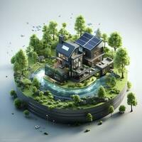 isometric architecture eco sustainable environment generative AI. photo