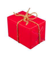 red gift box with rope bow png