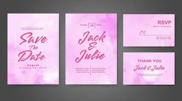 Wedding invitation with abstract watercolor background vector